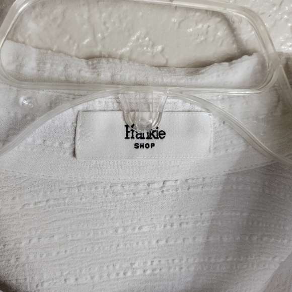 The Frankie shop textured oversized white button down shirt sz M - Picture 3 of 10